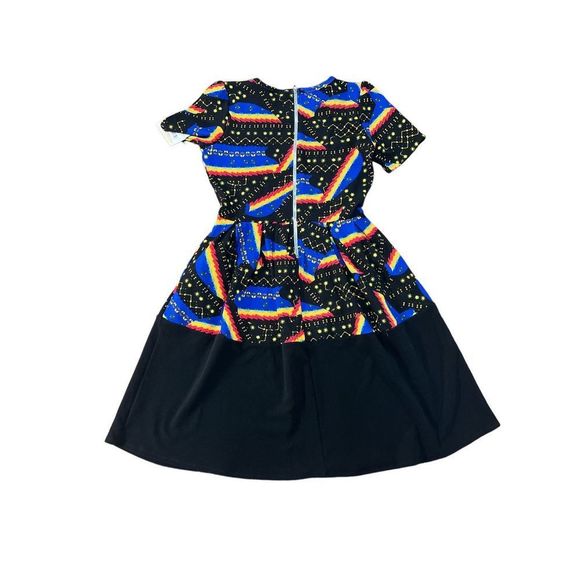 Lularoe L Amelia rainbow bright colorful constellations stars dress NWT - Picture 2 of 3
